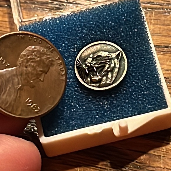 Dieges & Clust Pin snarling cougar panther lion jaguar rare vintage silver - Picture 3 of 9